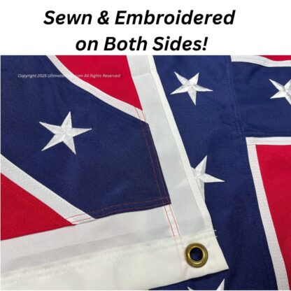 rebel battle flag double nylon embroidered flag 38x38 inch