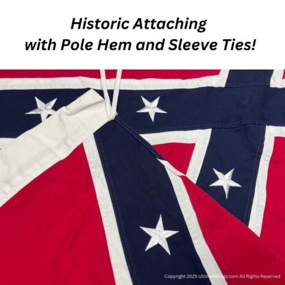 forrest battle flag cotton pole sleeve / ties 3 x 5 ft.