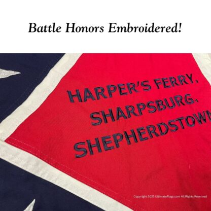 34th north carolina infantry regiment flag – 48x48 inch cotton sewn & embroidered confederate replica (with battle honors! )