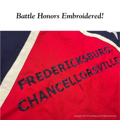 34th north carolina infantry regiment flag – 48x48 inch cotton sewn & embroidered confederate replica (with battle honors! )