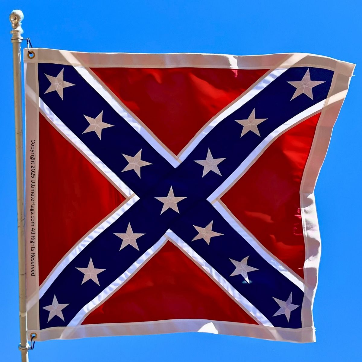 confederate artillery battle flag double nylon embroidered flag 38x38 inch