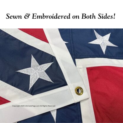 confederate artillery battle flag double nylon embroidered flag 38x38 inch