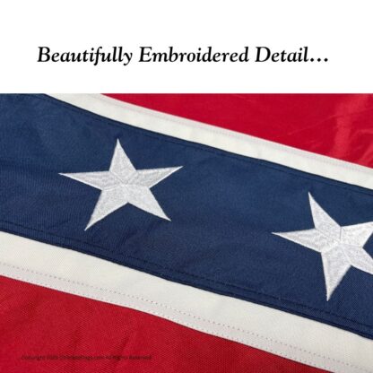 confederate artillery battle flag double nylon embroidered flag 38x38 inch