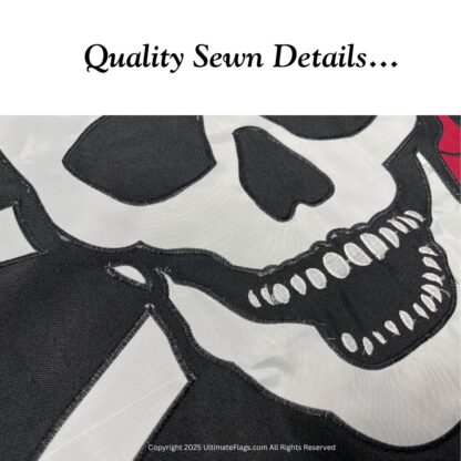 pirate flag jolly roger red hat flag 3 x 5 ft. double nylon embroidered