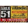 warning no trespassing flag area 51 distressed weathered in outdoor 3x5