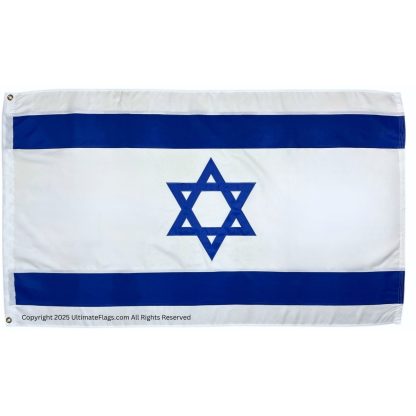 israel flag double nylon embroidered sewn flags 3 x 5 ft.