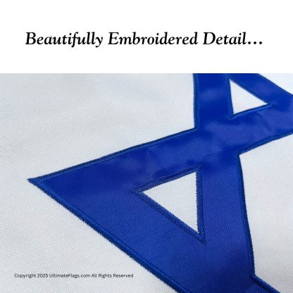 israel flag double nylon embroidered sewn flags 3 x 5 ft.