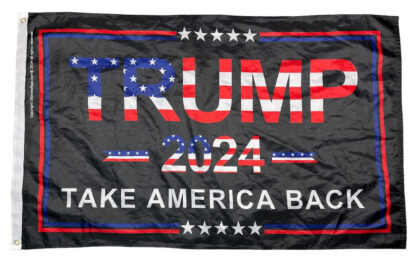 trump 2024 take america back flag black usa 3 x 5 ft outdoor standard or double sided