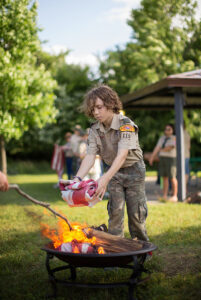 Boyscout Burning Flag