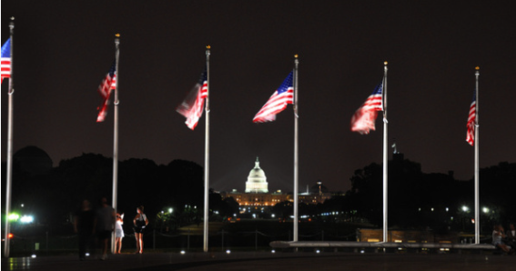 proper usa flag display at night w/ illumination