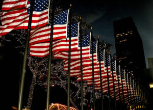 Rockefeller Flags Night