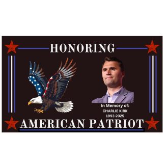 charlie kirk flag honoring american patriot flags dacron usa made!