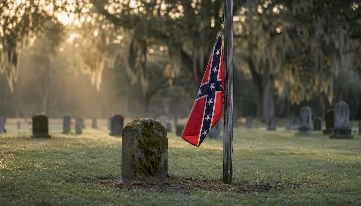 Confederate flag at Civil War cemetery