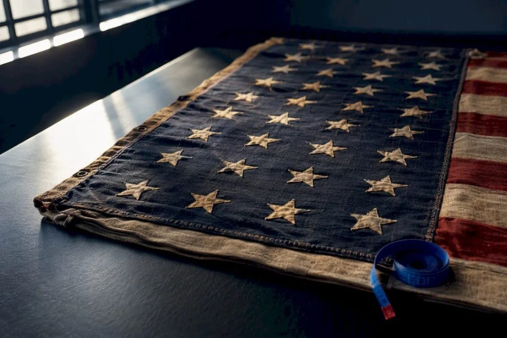 Aged 48-star flag under appraisal