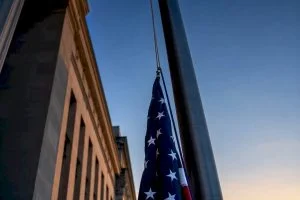 U.S. flag lowered at half-staff