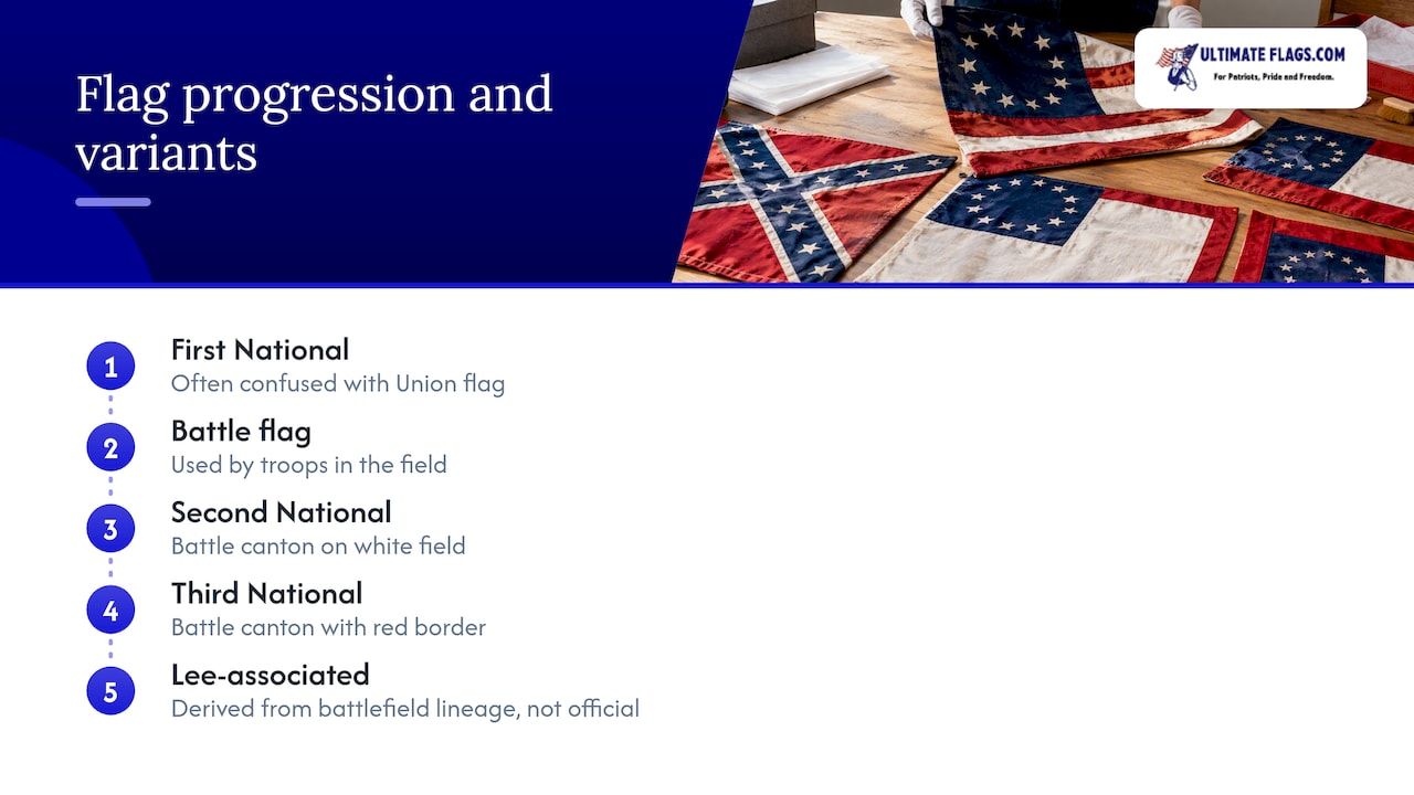 Historical Southern flag variants and sequence