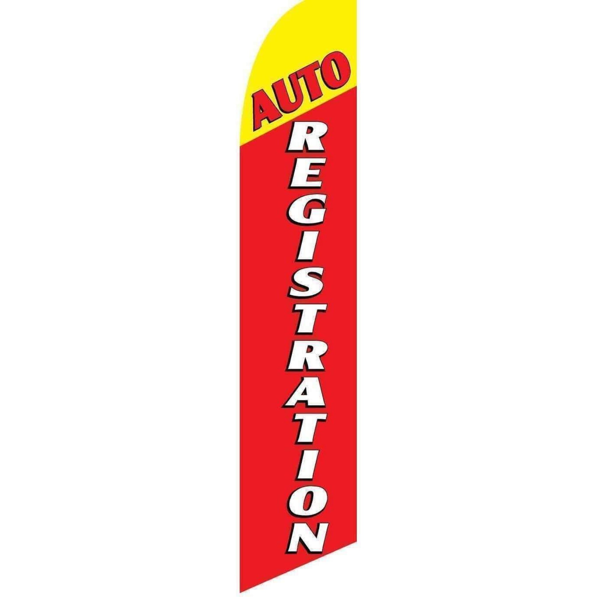 Red Auto Registration Advertising Flag (Flag Only)