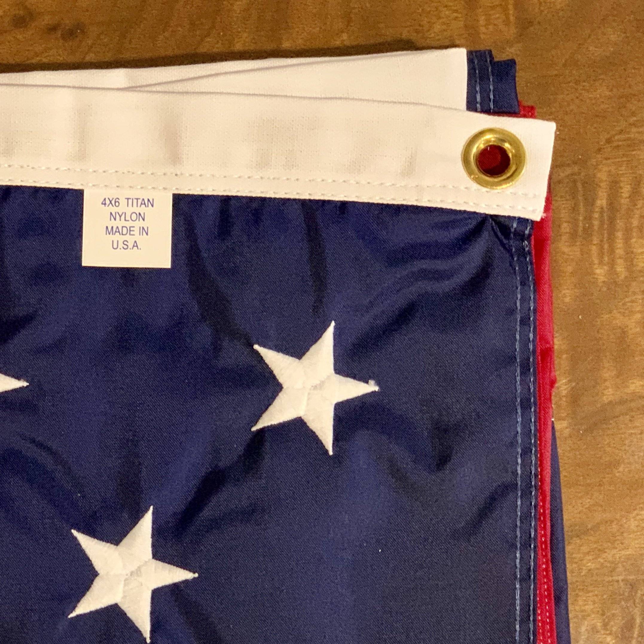 50 Star USA Nylon Embroidered Flag 4 X 6 ft. (Made in USA)