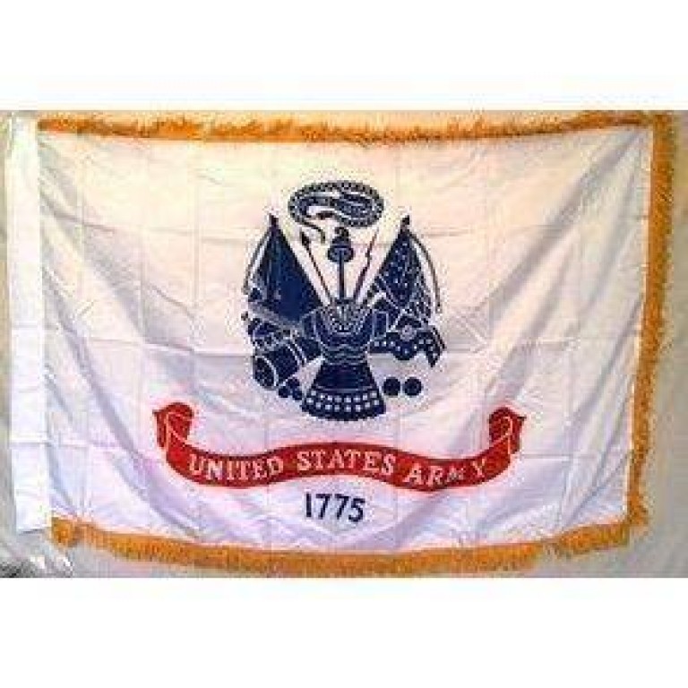 Army Nylon Printed Flag 3 x 5 ft. with Fringes