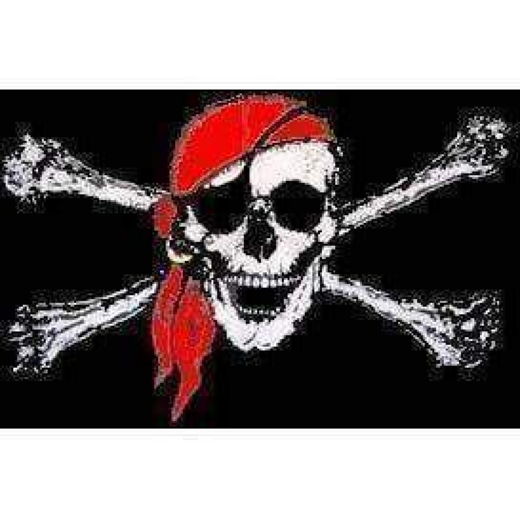 Jolly Roger Red Hat Flag 5 X 8 ft. Jumbo - Ultimate Flags