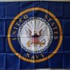 Navy Emblem Double-Sided Nylon Embroidered Flag 3 x 5 ft