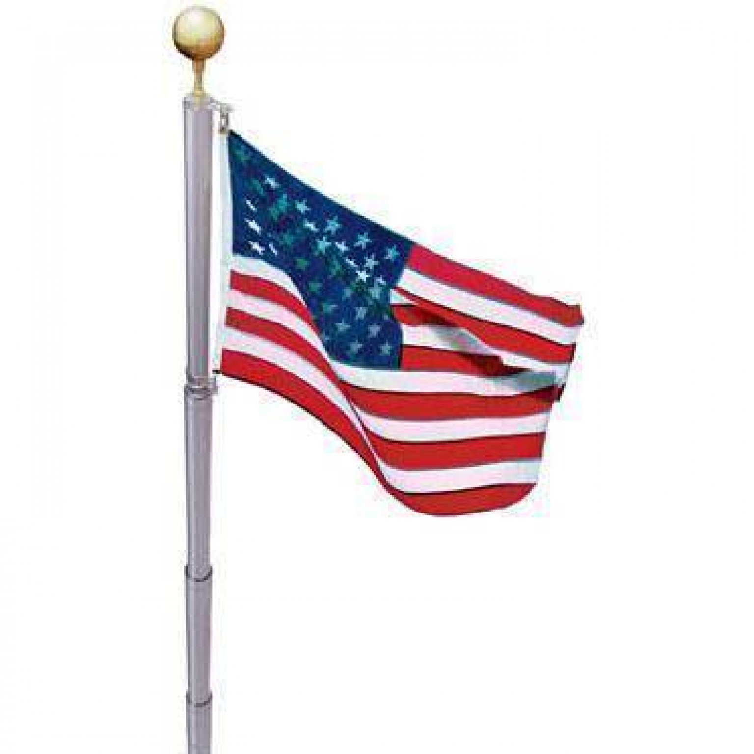 Telescoping Flag Pole Kit 21 ft Aluminum Made in America