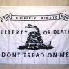 Don't Tread On Me Culpeper Minute Men Flag -Nylon Embroidered White 3 x 5 ft.
