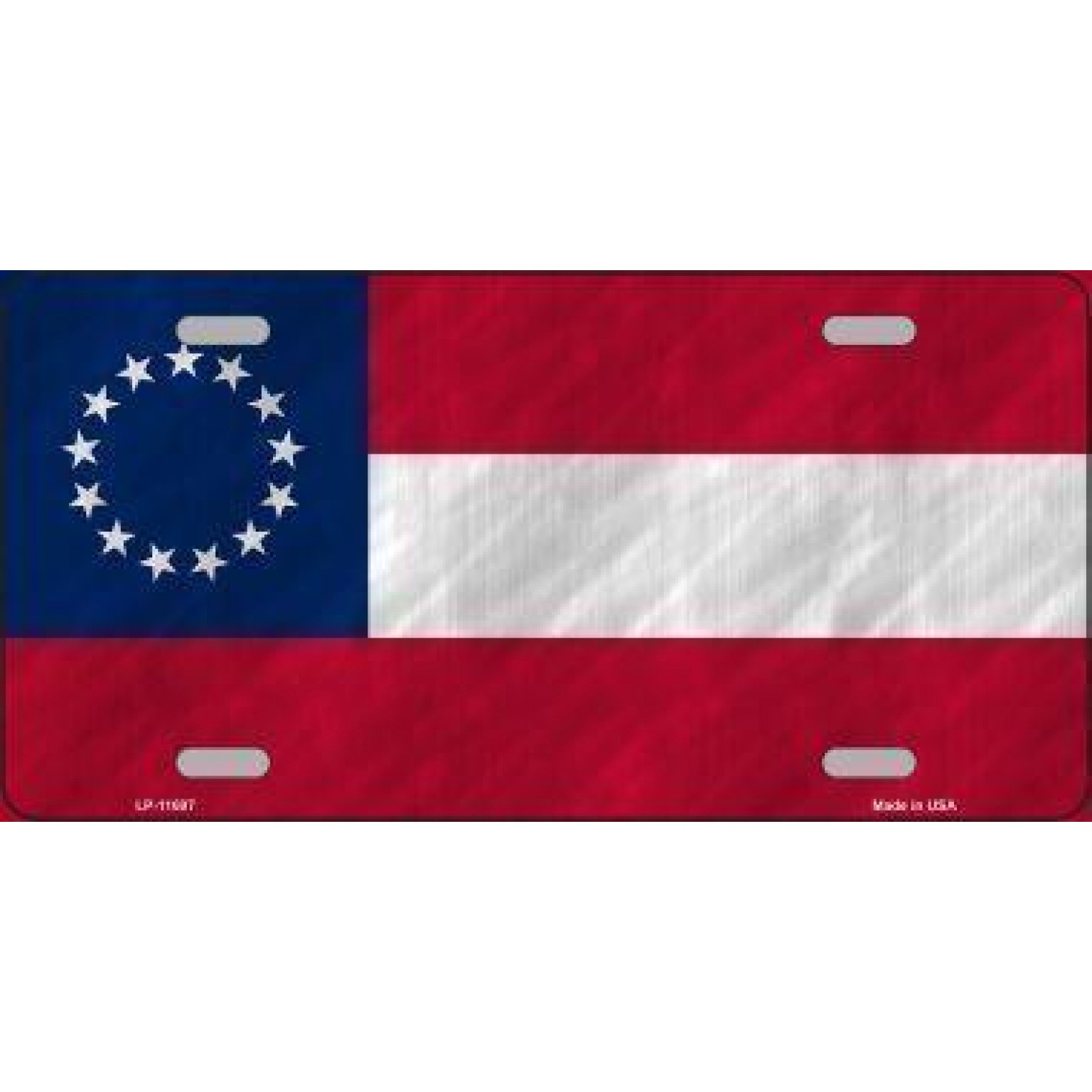 First National Confederate Flag 13 Stars & Bars License Plate (Made