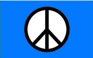 Peace Sign Flag Blue 3 X 5 ft. Standard