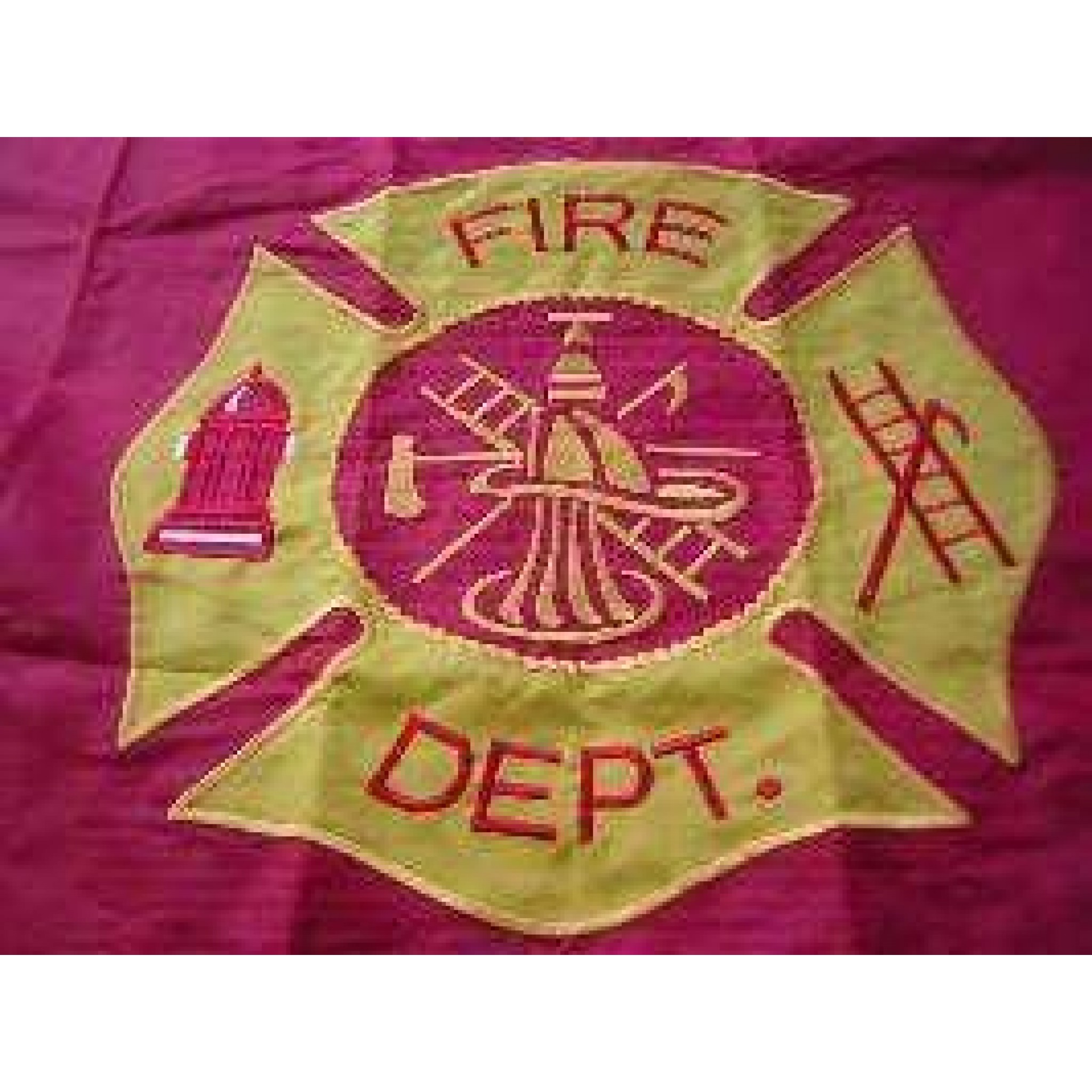 Fire Dept Double Nylon Embroidered Flag 2 x 3 ft.